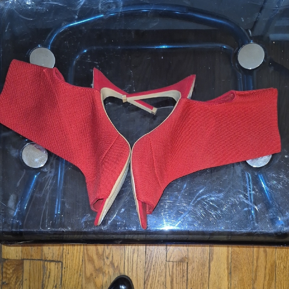 Steve Madden Red Open-Toe Heels - Picture 4 of 6